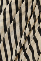 Thumbnail for your product : Petar Petrov Santorini Striped Wide-leg Crepon Pants - Black