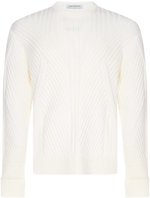mens white ribbed sweater
