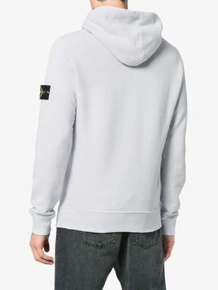 Stone Island Grey Garment Dyed Hooded Sweatshirt