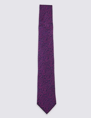 Marks and Spencer Pure Silk Textured Floral Tie