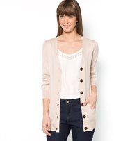 Thumbnail for your product : Laura Clement Long-Sleeved V-Neck Cardigan in Silk/Cotton/Cashmere