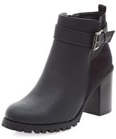 Thumbnail for your product : New Look Black Buckle Strap Chunky Block Heel Boots