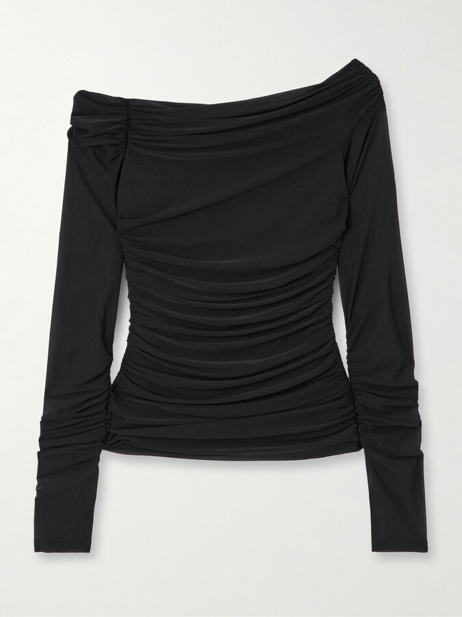 helmut lang off the shoulder top