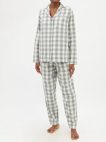 Thumbnail for your product : GENERAL SLEEP Check Organic-cotton Pyjamas - Khaki White