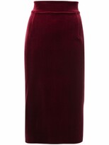 Thumbnail for your product : Chiara Boni La Petite Robe Lumi velvet high-waist skirt