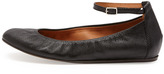 Thumbnail for your product : Lanvin Lizard-Embossed Ballerina with Strap, Black