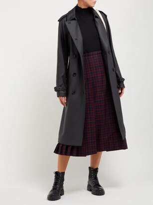 Burberry Curradine Double Breasted Coated Trench Coat - Womens - Black