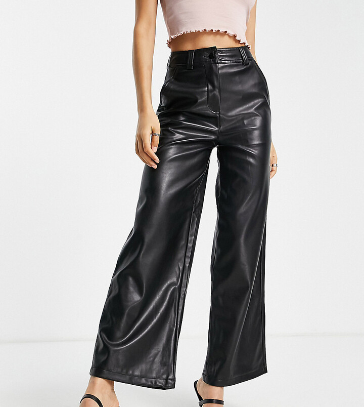 Leather Flared Trousers Topshop Faux Leather Trousers In Black
