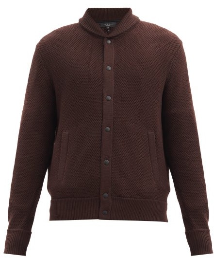 men's cotton shawl collar cardigan