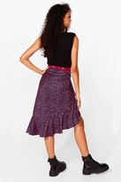 Thumbnail for your product : Nasty Gal Womens Abstract Spot Ruffle Midi Skirt - Pink - 10
