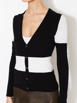 Thumbnail for your product : Autumn Cashmere Cashmere Striped V-Neck Cardigan