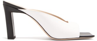 Wandler Isa Square Open-toe Leather Mules - Womens - White Black Wandler Isa Square Open-toe Leather Mules - Womens - White Black