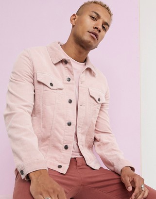 ASOS DESIGN cord western jacket in pink