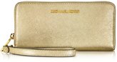 Thumbnail for your product : Michael Kors Jet Set Travel Pale Gold Metallic Saffiano Leather Continental Wallet
