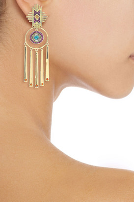 Noir 14-karat Gold-plated Crystal Earrings