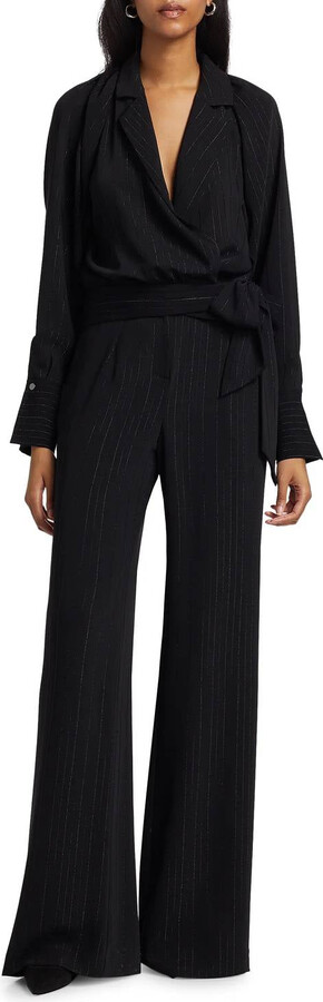 Ramy Brook Gaius Pant In Black City Stripe