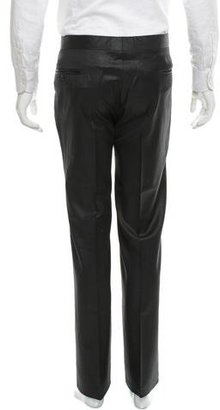 Hermes Leather-Trimmed Wool Pants