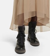 Thumbnail for your product : Brunello Cucinelli Shearling-lined leather combat boots