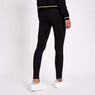 River Island Womens Black zip pocket skinny fit trousers