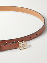 Thumbnail for your product : Loewe Anagram Textured-leather Belt - Brown