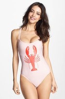 Thumbnail for your product : Wildfox Couture 'Shipwrecked - Lobster' Lace-Up Back One-Piece Swimsuit