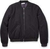 Thumbnail for your product : J.W.Anderson Striped Padded Wool-Blend Bomber Jacket