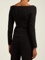 Thumbnail for your product : A.W.A.K.E. Mode Button-through Sleeve Scoop-neck Top - Womens - Black