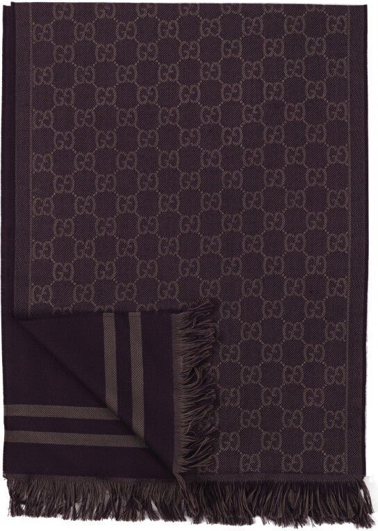 Gucci Monogrammed Intarsia Knit Scarf