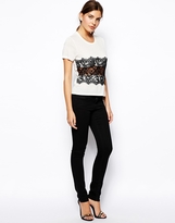 Thumbnail for your product : ASOS T-Shirt with Eyelash Lace Layer