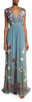 Thumbnail for your product : Alice + Olivia Merrill Floral-Embroidered Sleeveless Maxi Dress