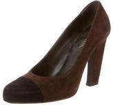 Thumbnail for your product : Prada Suede Cap-Toe Pumps