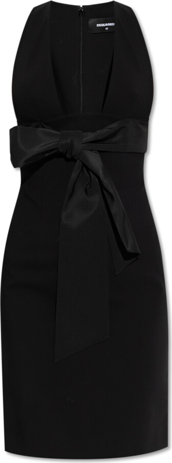 DSQUARED2 Dress With Decorative Bow  - Black