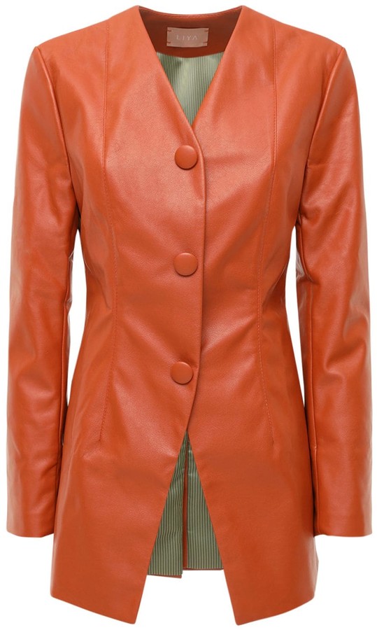 LIYA Faux Leather Blazer ShopStyle