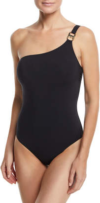 Tory Burch Gemini-Link One-Shoulder One-Piece Swimsuit