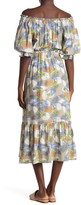 Thumbnail for your product : ALL IN FAVOR Hawaiian Print Off-the-Shoulder Midi Dress
