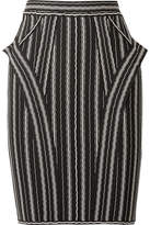 Hervé Léger - Striped Bandage Mini Skirt - Black