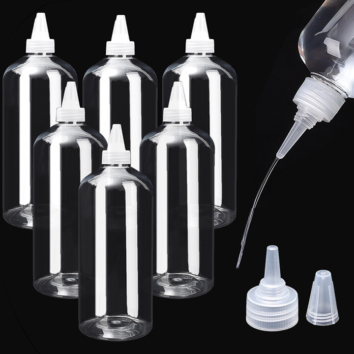 500/1000ml Transparent Squeeze Bottle Sharp Mouth Bottles Small Empty Container for Glue Oil Lotion Traveling Dispensing Bottle