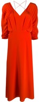 Thumbnail for your product : Victoria Beckham Draped-Sleeve Drawstring Midi Dress