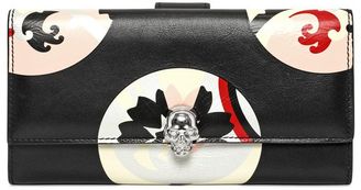 Alexander McQueen Kansai Circles Continental Skull Leather Wallet