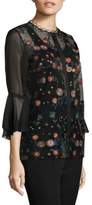 Thumbnail for your product : Elie Tahari Rienna Embroidered Organza Blouse
