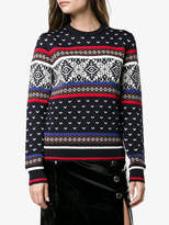 Thumbnail for your product : MSGM Crew Neck Fair Isle Knitted Jumper