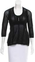Thumbnail for your product : Alexander McQueen Open Knit Scoop Neck Top