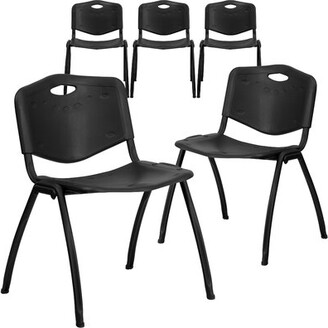Flash Furniture Amora 880 lb. Capacity Industrial Plastic Stack Chair with Carrying Handle