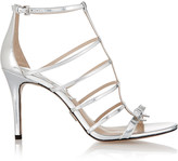Thumbnail for your product : Michael Kors Collection Blythe Bow-embellished Metallic Leather Sandals