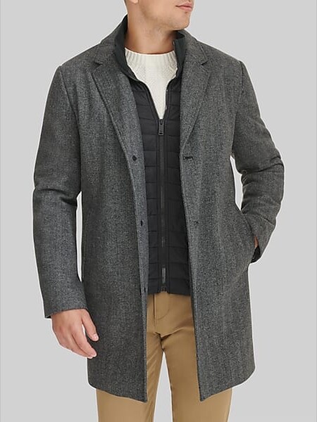 Dockers Men's Topcoat with Bib Camel/Camelhair Blend
