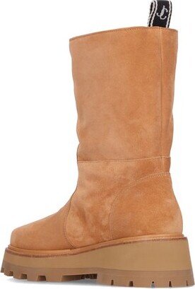 Jimmy Choo 30mm Bayu suede & shearling ankle boots