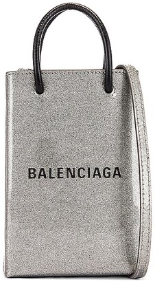 Balenciaga Glitter Shopping Phone on Strap Bag in Gray,Metallic - ShopStyle  Tech Accessories