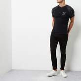 Thumbnail for your product : River Island Mens Black panther print raglan sleeve T-shirt