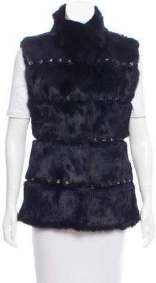Glamour Puss Glamourpuss Embellished Fur Vest w/ Tags