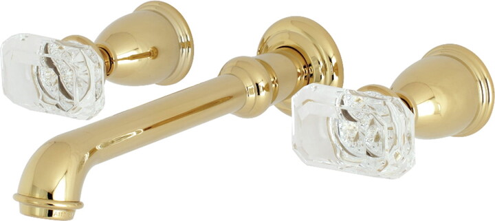 Kingston Brass KS7122KRL 8-Inch Center Wall Mount Bathroom Faucet, Polished Brass
